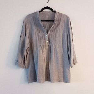 120% LINO light grey linen top